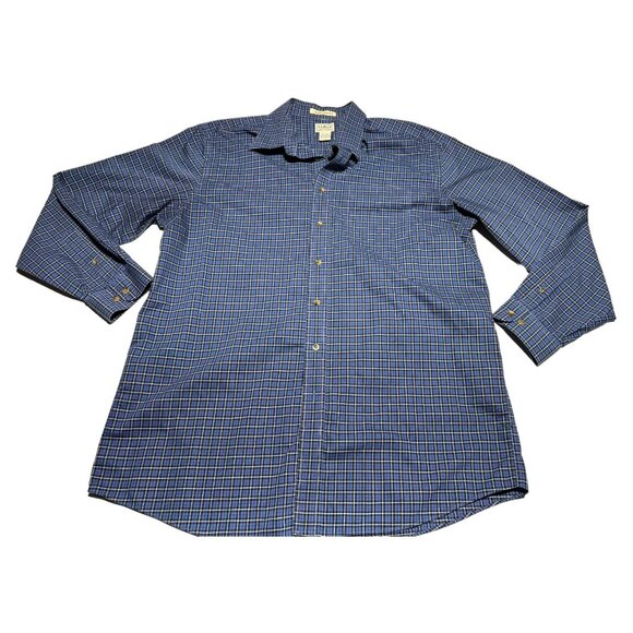 L.L. Bean Blue Plaid Button Front Shirt Size XLT - Picture 8 of 8